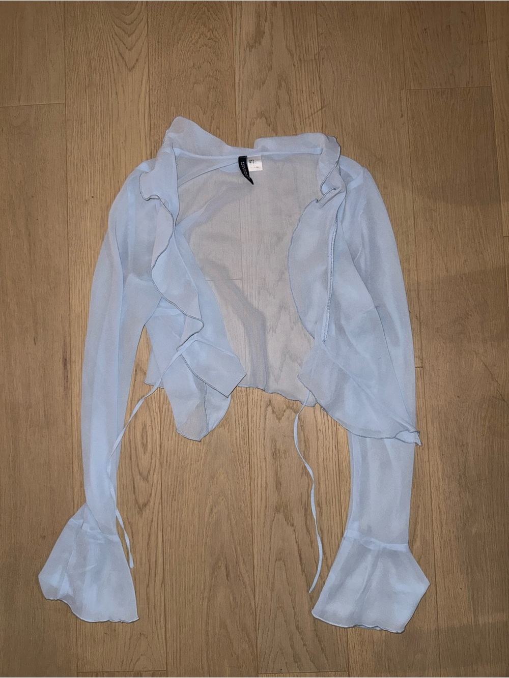 H&M Light Blue Ruffle Tie-Front Camisole